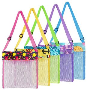 Bolsa de playa para niños Almacenamiento de juguetes Malla de color Playa Transpirable Bolsas de concha de mar Correas de transporte ajustables Bolsa de herramientas de natación LX4743