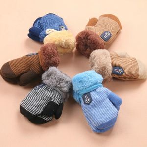 Gants pour enfants 0-3 ans bébé garçons filles hiver gants tricotés corde chaude mitaines doigt complet gants pour enfants en bas âge enfants accessoires KF960 231027