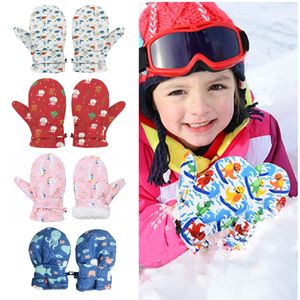 Mitaines pour enfants 1 PC imperméable coupe-vent ski gants de neige pour enfants bambin dessin animé épaissi polaire chaud hiver bébé filles garçons 2 4 ans 230828