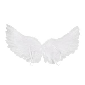 Feather de plumas blancas para niños Alas de ángel para la fiesta de baile Cosplay Costume Show Show Weddings Fancy Party Carnival Vestido navideño