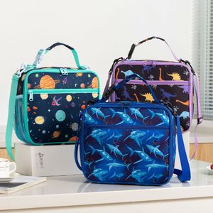 Sac à déjeuner sac fourre-tout avec fermeture éclair requin dinosaure motifs animaux sac à déjeuner pour enfants écolier 222986