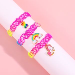 Niños unicornio oso Arco Iris collar chica gargantilla collar de clavícula para niños joyería regalo para niña venta al por mayor