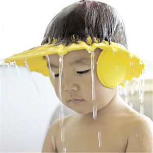 Niños impermeable seguro gorro de ducha para bebé niños baño visera sombrero ajustable proteger ojos cabello 50 piezas mezcla al por mayor