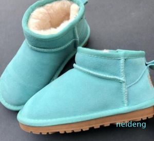 Enfants hiver classique Ultra Mini botte Botton bébé garçons filles cheville enfant fourrure daim chaussons