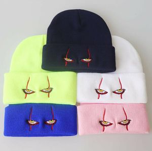 Niños Invierno Sombrero Suave Beanie Hat Payaso gorra Cool Scary Eyes Ojos Hechizos Para Niños Adultos Accesorios de disfraces