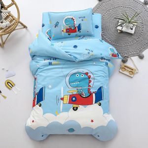 Ensemble de trois pièces en coton pour enfants, drap de lit de dessin animé, housse de couette, kit de literie, taie d'oreiller, CP27 240313