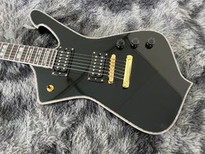 Chine guitare électrique ice man couleur noir et blanc matériel doré corps en acajou