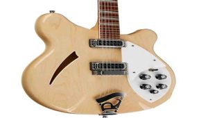 China hizo una guitarra 360 madera natural de 12 cuerdas guitarra eléctrica triángulo de cuerpo semi hueco madre de dedo de diagnóstico de pera de pera guita7052682