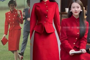 Chine rouge 2 pièces ensemble Blazer + Mini jupe costume robe de soirée de luxe fait à la main courte Mini pour les filles veste courte d'été