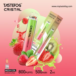 China Tastefog Crystal Puffs 800 Vape desechable Cigarrillo eléctrico desechable Fábrica OEM al por mayor con linternas LED 10 sabores Envío gratis