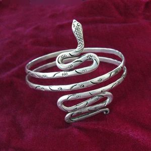 Bijoux Miao chinois faits à la main, bracelet en argent, anneau de bras, plaque serpent, 100, 231220