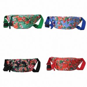 Sac de poitrine chinois Fanny Pack Vintage Sacs à bandoulière Motif floral Street Fi pour femmes et hommes N9hv #