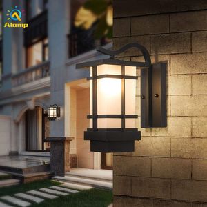 Lámparas de pared LED chinas para exteriores, apliques de luces Retro impermeables de hierro para balcón, pasillo, puerta, decoración