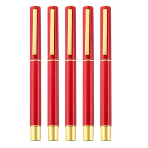 Stylo signature en métal de couleur rouge chinois, stylos à bille publicitaire, fournitures d'écriture de bureau pour étudiants, stylo Gel