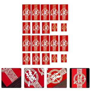 Paquete de sobres rojos chinos para dinero de boda, regalo de la suerte para Festival, sobre Bao Hong de año nuevo, envoltura con bolsillos para dinero en efectivo