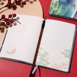 Estilo chino hermoso antiguo libro de páginas de Color pintado a mano Retro Pretty A5 cuadernos Kawaii papelería cuadernos para estudiantes
