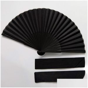 Produits de style chinois Black Vintage Hand Fan Ventilateurs pliants Dance Party Favor A2 Drop Delivery Home Garden Arts Crafts Dhgqy