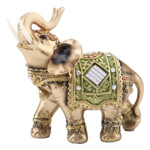 Chinois traditionnel Feng Shui Lucky Elephant Statue Resine Resine Sculpture Animal Éléphant Figurine Ornement Decoration Home 240408