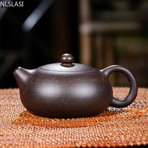 Théière chinoise Yixing en argile violette Xishi, bouilloire de forme unique faite à la main, trou de boule, Dahongpao oolong, service à thé 150ml 210813