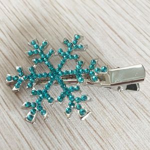 Enfants flocon de neige conception mode Bling diamant Strass pince à cheveux femmes épingles à cheveux filles pinces à cheveux enfants chapeaux accessoires blanc bleu