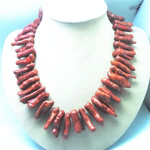 Tour de cou 1PC collier de corail éponge rouge noué chaque perles 50CM de longueur pour la fête des femmes Wearring bonne qualité S