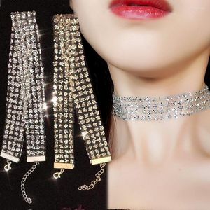 Ras du cou 2023 Sexy large métal colliers pour femmes dentelle brillant Sequin cou Chokers chaîne colliers collier élégant fête bijoux