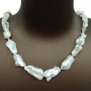 Collier ras du cou BIWA en argent 925, fermoir, perles d'eau douce naturelles, 17-30 MM, BAROQUE pour enfants ou dames