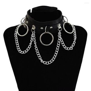 Choker Bohème Alliage Chaîne En Cuir Collier Cool Punk Pendentif Hippie Gypsy Nomade Festival Hippy D'été Bijoux Accessoires