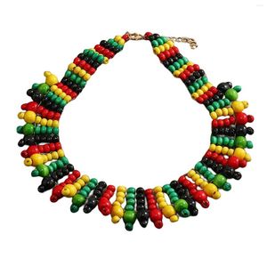 Tour de cou Boho collier de perles déclaration coloré grosses perles africaines cadeau couches collier bijoux femmes