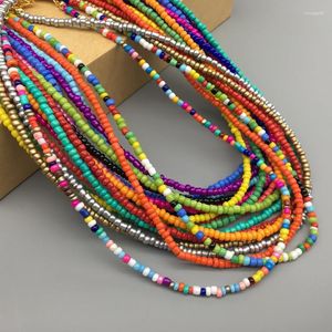 Tour de cou Boho femmes collier de perles chaîne colorée bijoux en perles couples cadeau d'anniversaire fête