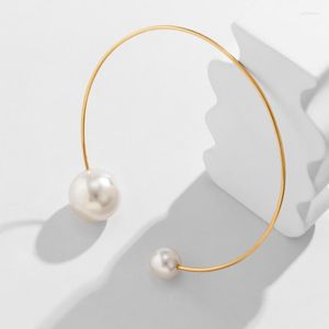 Gargantilla Gargantillas Gran perla Collar con cuentas Oro Plata Collar llamativo Colgante Joyería africana de moda para mujeres CollarChokers Spen22