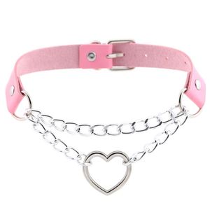 Tour de cou tour de cou Pastel Goth coeur collier pour fille Cosplay Harajuku collier tour de cou tour de cou Kawaii rose accessoires esthétiques