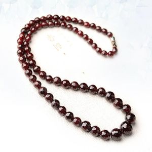 Collier ras du cou en pierre naturelle grenat pour femmes, 128 perles à facettes, chaîne tour, bijoux à la mode, JoursNeige