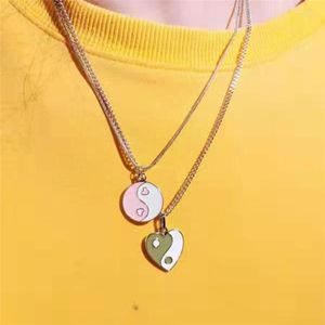 Ras du cou Goth Tai Chi collier pour femmes amoureux Couple colliers Yin Yang potins pendentif collier Vintage bijoux lien chaîne