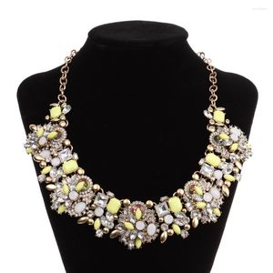 Collier ras du cou de luxe en cristal strass, grand bavoir, fleur exagérée, plein de collier ethnique Boho pour femmes