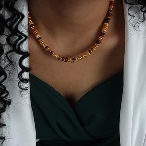 Collier ras du cou Vintage en pierre naturelle, fait à la main, perles colorées, épissage, pour femmes et filles, bijoux à la mode