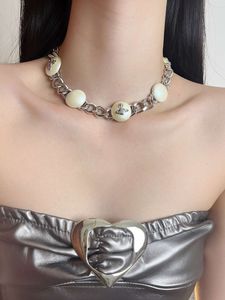 ras du cou vivianeism westwoodism collier grande perle de Saturne collier de gâteau rond léger luxe petit populaire industrie lourde Cuba chaîne épaisse épissure 2558