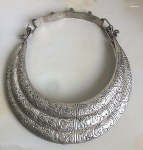 Choker Gros Collier Excelente De Plata 3Row Tibet Argent Miao Collier 12 Zodiac Animal