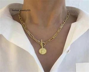 Chokers Chokers Collar de cabeza de belleza Vintage Collar Multi Chains For Women Moned Pendse Gold Fashion Jewelry8127247
