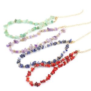 Chokers Crushed Colorf Broken Chip Beads Choker Boho Crystal Natural Stone Strand Collier Healing Reiki Wholesale Drop Delivery Jew Dhrby