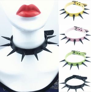 Chokers Gothic Black Spiked Punk Choker Collar Spiks Rivets Collier Chocker clouté pour femmes Bondage Cosplay Bijoux Goth