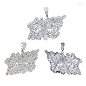 Sautoirs collier pendentif dur pour hommes Micro pavé 5A zircon cubique CZ glacé Bling Hip Hop Rock Punk lettre Godl22