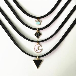Colliers rétro gothique collier collier punk noir velours daim femmes chaîne courte bijoux bijoux en gros