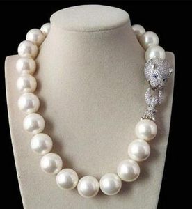 Chokers Chaîne de chandail énorme Belle énorme véritable 16mm Blanc 14mm noir South Sea Shell Pearl Bracelet bijoux 230524