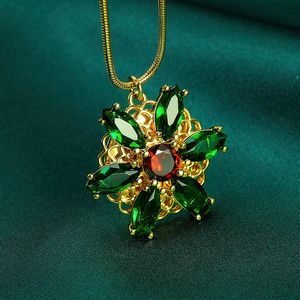 Chokers Valily NecklaceTogether In Paris Emerald Stone Flower Necklace Lost Princess Inspiré Pendentif Collier pour femme 230729