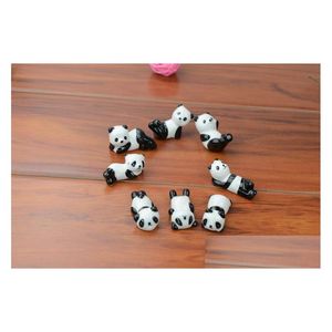 Palillos Al por mayor-10X Artículos de cerámica Panda Palillo Resto Porcelana Cuchara Tenedor Cuchillo Soporte Soporte Lindo Encantador Animal En forma de uso en el hogar Dhoai