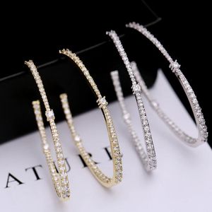 Choucong – boucles d'oreilles à Clip faites à la main, bijoux de luxe en argent Sterling 925, saphir blanc, diamant Zircon, fête de mariage pour femmes, grandes boucles d'oreilles pour cadeau d'amant