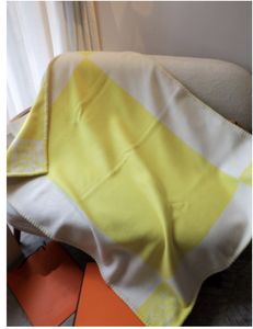 Couvertures jaunes pour bébé, cadeau de noël, avec sac à poussière et étiquette, 100/40cm, couvertures avec lettres de qualité supérieure, pour garçon et fille, 90% laine, pour la maison et le canapé