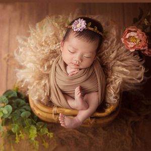 Vestidos de bautizo Accesorios de fotografía para recién nacidos Niña Niño 60 cm Australia Manta de lana Flokati Fondo Bebé Cesta de fotos Relleno Accesorios de estudio T221026