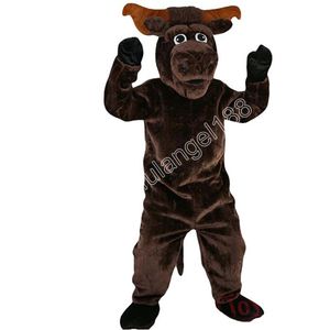 Disfraz de Mascota de toro y Animal de Navidad, traje de personaje de dibujos animados, traje de Halloween para adultos, traje de fiesta de cumpleaños para exteriores, caritativo